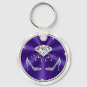 50e verjaardag Favors, Paars, zilver, wit Sleutelhanger (Achterkant)