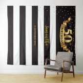 50e verjaardag feest decoratie banner goud wandkleed (In Situ (horizontaal))