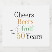 50e verjaardag feest golf juichen bieren bier etiket (Enkel label)