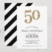 50E VERJAARDAG FEEST INVITE moderne gouden glitter Kaart (Voorkant / Achterkant)