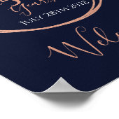 50e verjaardag feest juichen 50 jaar Navy Roos Gol Poster (Hoek)