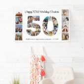 50e verjaardag feest nummer 50 fotocollage spandoek (Insitu)