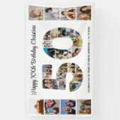 50e verjaardag feest nummer 50 fotocollage spandoek (Verticaal)