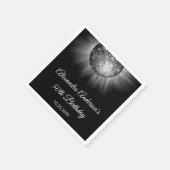 50e verjaardag feest zilveren discobal servet (Hoek)