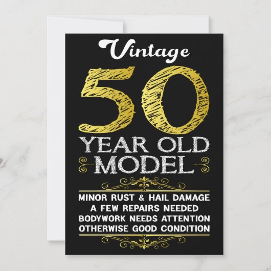 50e verjaardag feestdagenkaart (Voorkant)