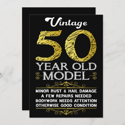 50e verjaardag feestdagenkaart (Voorkant / Achterkant)