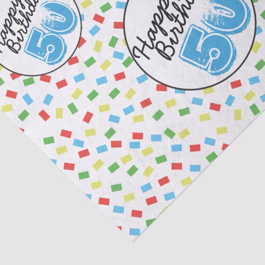 50e verjaardag feestelijk kleurrijk tissuepapier (Detail)