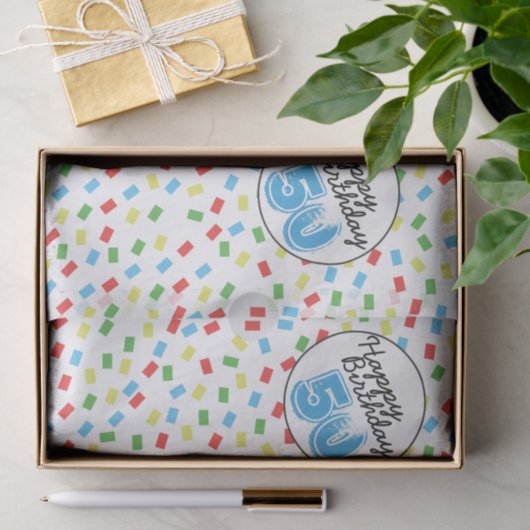 50e verjaardag feestelijk kleurrijk tissuepapier (Geschenk)