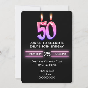 50e verjaardag feestkaarsen kaart