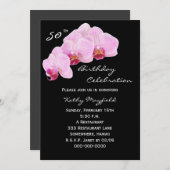 50e verjaardag feestuitnodiging orchideeën kaart (Voorkant / Achterkant)