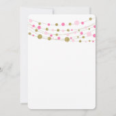 50e verjaardag feestuitnodiging, roze en goud kaart (Achterkant)