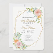 50e verjaardag feestuitnodiging voor haar kaart (Voorkant)