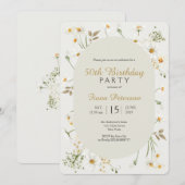 50e verjaardag feestuitnodiging voor haar kaart (Voorkant / Achterkant)