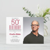 50e verjaardag feestviering foto kaart (Staand voorkant)