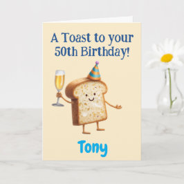 50e verjaardag felicitaties, grappige toast, op ma kaart