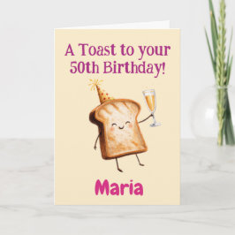 50e verjaardag felicitaties, grappige toast, op ma kaart
