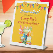 50e verjaardag Fiesta Themd Bienvenidos Welkom Reclamebord Met Voetstuk