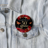 50e verjaardag Floral Butterfly Button (In situ)