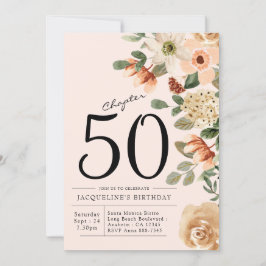 50e  verjaardag Floral Kaart