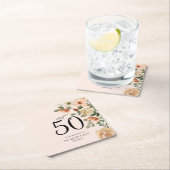 50e  verjaardag Floral Kartonnen Onderzetters (Insitu)