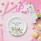 50e verjaardag Floral paper Bord (Feest)