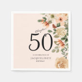 50e  verjaardag Floral Servet (Voorkant)