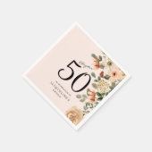 50e  verjaardag Floral Servet (Hoek)