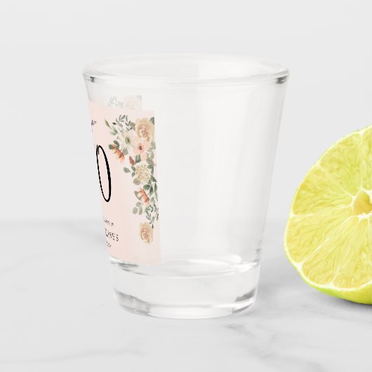 50e  verjaardag Floral Shot Glas (Rechts)