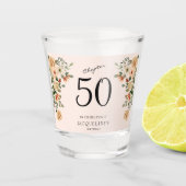 50e  verjaardag Floral Shot Glas (Voorkant)