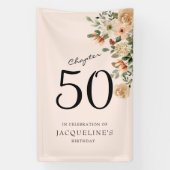 50e  verjaardag Floral Spandoek (Verticaal)