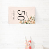 50e  verjaardag Floral Spandoek (Insitu)