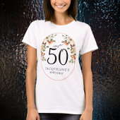 50e  verjaardag Floral T-shirt
