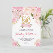 50e verjaardag Floral Uitnodiging, Kaart (Staand voorkant)