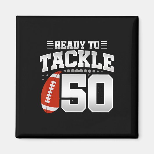 50e Verjaardag - Football Verjaardagsfeest - 50e B Magneet (Voorkant)