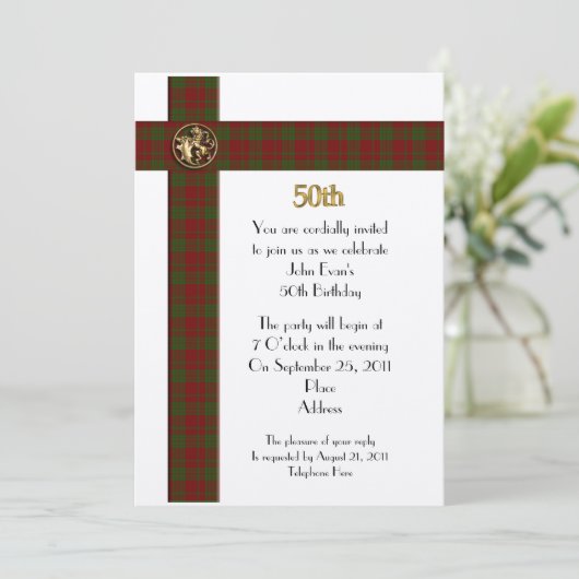 50e verjaardag formele uitnodiging tot het indiene (Staand voorkant)