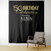 50e verjaardag foto achtergrond wandkleed (In situ)
