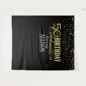 50e verjaardag foto achtergrond wandkleed (Voorkant (horizontaal))