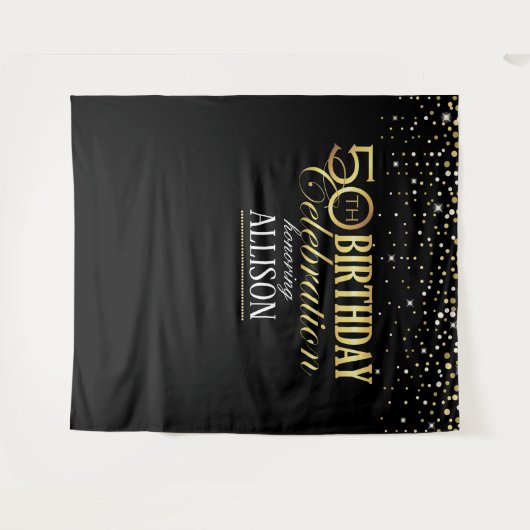 50e verjaardag foto achtergrond wandkleed (Voorkant (horizontaal))