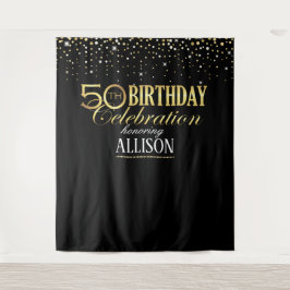 50e verjaardag foto achtergrond wandkleed