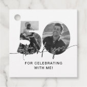 50e verjaardag foto bedankjes labels (Voorkant)