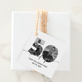 50e verjaardag foto bedankjes labels