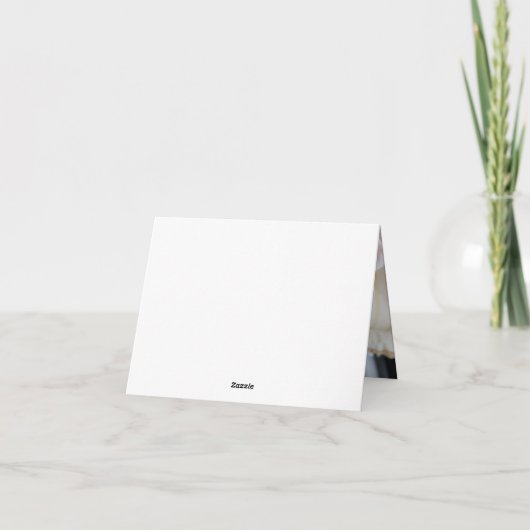 50e verjaardag Foto Blush Roze Bloemen Gevouwen Bedankkaart (Achterkant)