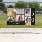 50e verjaardag Foto Collage 5 Afbeelding Zwart wit Spandoek (Insitu)