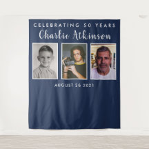 50e verjaardag foto collage achtergrond banner