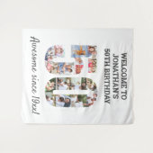 50e verjaardag Foto Collage achtergrond Wandkleed (Voorkant (horizontaal))