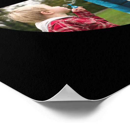 50e verjaardag Foto Collage Black White Poster (Hoek)