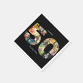 50e verjaardag Foto Collage Black White Servet (Hoek)