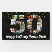 50e verjaardag Foto Collage event party Spandoek (Horizontaal)