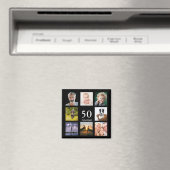 50e verjaardag foto collage man zwarte zwarte magneet (Insitu (Vaatwasser))