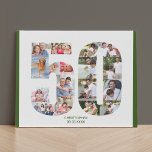 50e verjaardag Foto Collage nummer 50 Aangepast Imitatie Canvas Print<br><div class="desc">Creëer uw eigen gepersonaliseerde fotocanvas voor een 50e verjaardag. Deze nette fotocollage is in de vorm van het getal 50 op een witte achtergrond met boslondige groene randen. De collage kan tot 17 verschillende foto's houden en de sjabloon is opstelling klaar voor u om uw favoriete foto's toe te voegen...</div>